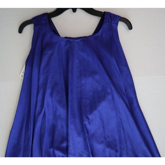 Trina Turk 2103630 Women Sz 6 Lapis Blue Embellished Romani Cape Silk Dress - Picture 11 of 14